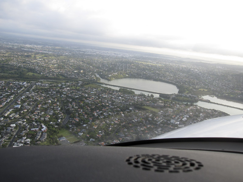 101.Orakei Basin & Hobson Bay, E side of downtown Auckland, looking W