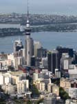 108.Auckland City Center & SkyTower with North Head peninsula behind, looking NE